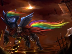 Size: 1000x750 | Tagged: safe, artist:danjiisthmus, rainbow dash, g4, crossover, darksiders