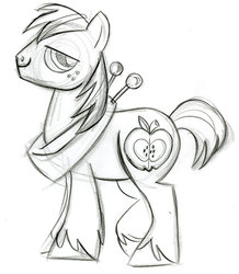 Size: 900x1033 | Tagged: safe, artist:lauren faust, big macintosh, earth pony, pony, g4, behind the scenes, color me, concept art, male, monochrome, solo, stallion