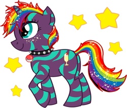 Size: 650x556 | Tagged: safe, artist:sunnyberry, oc, oc only, pony, unicorn, collar, pokeball collar, poké ball, pokémon, rainbow