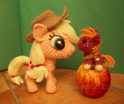 Size: 600x506 | Tagged: safe, artist:sequinjar, applejack, big macintosh, earth pony, pony, g4, apple, doll, irl, male, photo, stallion, toy