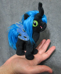 Size: 532x650 | Tagged: safe, artist:voodoo-tiki, queen chrysalis, changeling, nymph, g4, doll, irl, photo, plushie, toy