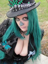 Size: 768x1024 | Tagged: safe, artist:alienpinupgirl, queen chrysalis, human, g4, cleavage, cosplay, female, irl, irl human, photo, solo, voodoo