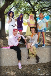 Size: 518x774 | Tagged: safe, artist:shinkastudioscosplay, artist:the-dlist, applejack, fluttershy, pinkie pie, rainbow dash, rarity, twilight sparkle, human, g4, cosplay, irl, irl human, mane six, photo, rule 63