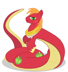 Size: 1800x1900 | Tagged: safe, artist:elsdrake, big macintosh, lamia, original species, g4, male, simple background, solo, species swap, transparent background, vector