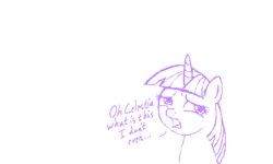 Size: 801x481 | Tagged: safe, artist:hipster-ponies, twilight sparkle, pony, g4, flockdraw, horn, wat