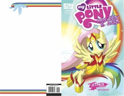 Size: 1000x780 | Tagged: safe, artist:amy mebberson, idw, official comic, fluttershy, rainbow dash, pony, g4, official, barcode, comic, cover, idw advertisement