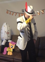 Size: 588x799 | Tagged: safe, king zebra, scootaloo, human, ask terry, g4, cosplay, irl, irl human, meta, photo, taco, terry