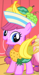 Size: 320x614 | Tagged: safe, screencap, fruitbasket, pony, g4, the cutie mark chronicles, background pony, female, filly, solo