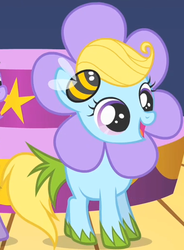 Size: 386x525 | Tagged: safe, screencap, honey drop, bee, pony, g4, the cutie mark chronicles, background pony, clothes, costume, cropped, cute, filly, flower, flower costume, outfit catalog