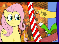 Size: 702x528 | Tagged: safe, artist:esprites, discord, fluttershy, g4, disturbing