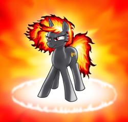 Size: 2764x2634 | Tagged: safe, oc, oc only, oc:incendia, pony, unicorn, fanfic:antipodes, angry, fanfic, fire, solo