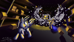 Size: 1920x1080 | Tagged: safe, artist:esuka, derpy hooves, doctor whooves, time turner, pegasus, pony, g4, female, mare