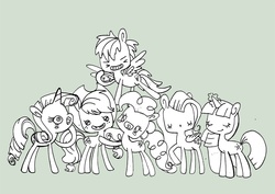 Size: 1000x707 | Tagged: safe, artist:analage, applejack, fluttershy, pinkie pie, rainbow dash, rarity, twilight sparkle, g4, mane six