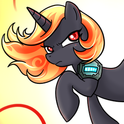 Size: 423x423 | Tagged: safe, artist:madmax, oc, oc only, oc:incendia, pony, unicorn, fanfic:antipodes, fanfic, solo