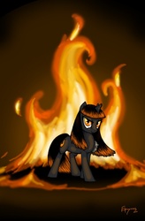 Size: 583x887 | Tagged: dead source, safe, artist:jackjacko-eponymous, oc, oc only, oc:incendia, pony, unicorn, fanfic:antipodes, fanfic, fire, solo