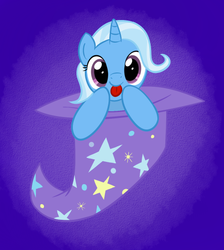 Size: 504x562 | Tagged: safe, artist:hip-indeed, trixie, pony, unicorn, g4, cute, diatrixes, female, filly, filly trixie, happy, hat, horn, solo, the gweatest and pwowafulest twixie, tongue out, trixie's hat, younger