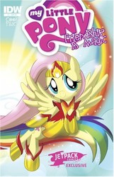 Size: 300x465 | Tagged: safe, idw, official comic, fluttershy, pony, friendship is magic #1, g4, my little pony: friendship is magic (idw), official, comic, cover, idw advertisement, jetpack comics