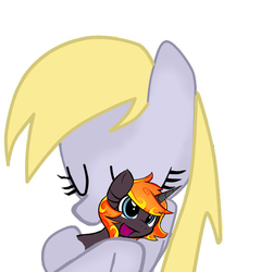 Size: 708x738 | Tagged: safe, edit, derpy hooves, oc, oc:incendia, pony, unicorn, fanfic:antipodes, g4, cute, fanfic, filly, hug