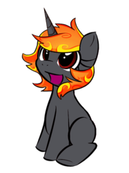 Size: 524x700 | Tagged: safe, oc, oc only, oc:incendia, pony, unicorn, fanfic:antipodes, cute, fanfic, female, filly, sitting, solo