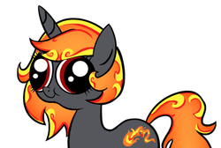 Size: 609x409 | Tagged: safe, oc, oc only, oc:incendia, pony, unicorn, fanfic:antipodes, fanfic, googly eyes, hey you, solo