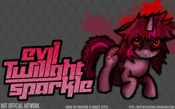 Size: 1024x640 | Tagged: safe, artist:mysteryezekude, twilight sparkle, fighting is magic, g4, evil, evil twilight, wallpaper