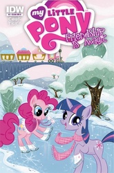 Size: 338x512 | Tagged: safe, artist:stephbuscema, idw, pinkie pie, twilight sparkle, pony, g4, official, comic, cover