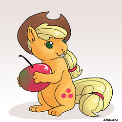 Size: 894x894 | Tagged: safe, artist:docwario, applejack, squirrel, g4, species swap