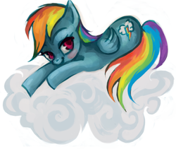 Size: 627x529 | Tagged: safe, artist:maaronn, rainbow dash, pony, g4, cloud, female, solo