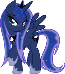 Size: 1406x1600 | Tagged: safe, artist:zibags, princess luna, alicorn, pony, g4, female, mare, simple background, solo, transparent background, wet mane