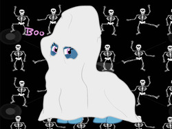 Size: 1280x960 | Tagged: artist needed, safe, trixie, ghost, g4, 30 minute art challenge, bedsheet ghost, clothes, costume, ghost costume, halloween, halloween costume, holiday, skeleton
