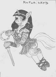 Size: 850x1170 | Tagged: safe, artist:ratwhiskers, trixie, g4, 30 minute art challenge, costume, xena