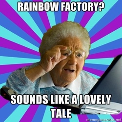 Size: 400x400 | Tagged: safe, human, fanfic:rainbow factory, barely pony related, image macro, internet grandma surprise, irl, irl human, meme, photo, tempting fate, this will end in tears