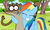 Size: 1280x768 | Tagged: safe, artist:shinodage, rainbow dash, g4, crossover, male, regular show, rigby (regular show)