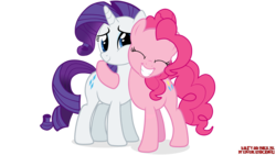 Size: 1920x1080 | Tagged: safe, artist:eugenebrony, pinkie pie, rarity, g4, happy, hug