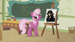 Size: 1280x720 | Tagged: safe, cheerilee, g4, cheerilee's clipboard meme, exploitable meme, meme, minamimoto sho, ponyville schoolhouse, the world ends with you