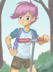 Size: 800x1088 | Tagged: safe, artist:johnjoseco, scootaloo, human, g4, colored, humanized, solo