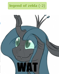 Size: 250x312 | Tagged: safe, queen chrysalis, derpibooru, g4, exploitable meme, meta, tags, the legend of zelda, wat