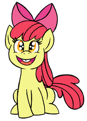 Size: 348x481 | Tagged: safe, artist:darlimondoll, apple bloom, earth pony, pony, g4, bucktooth, female, solo