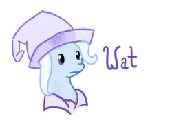 Size: 640x480 | Tagged: artist needed, safe, trixie, pony, unicorn, g4, :|, female, mare, reaction image, simple background, solo, wat, white background