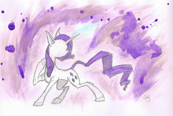 Size: 3229x2176 | Tagged: safe, artist:coloredspice, rarity, pony, g4, no face, solo, traditional art