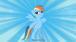 Size: 1344x756 | Tagged: safe, screencap, rainbow dash, g4, the mysterious mare do well, disturbing description, youtube caption