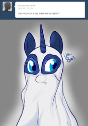 Size: 421x600 | Tagged: safe, artist:lulubell, princess luna, ghost, pony, g4, ask, askprincessluna, bedsheet ghost, female, solo, tumblr