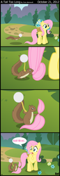Size: 1024x2988 | Tagged: safe, artist:wildtiel, fluttershy, squirrel, g4, comic, tail extensions