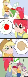 Size: 864x2316 | Tagged: safe, artist:pugilismx, apple bloom, applejack, scootaloo, sweetie belle, human, g4, boxing, comic, cutie mark crusaders, humanized, pictogram, pixiv