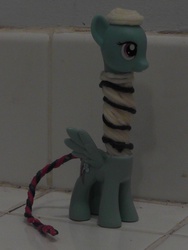 Size: 1944x2592 | Tagged: safe, rainbow dash, oc, g4, brushable, impossibly long neck, irl, photo, rainbow girrash, toy, toy abuse