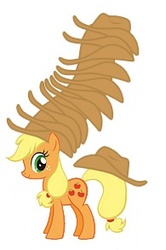 Size: 195x293 | Tagged: safe, applejack, earth pony, pony, g4, female, hat, simple background, solo