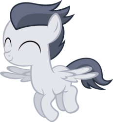 Size: 9001x9688 | Tagged: safe, artist:fineprint-mlp, rumble, pony, g4, hurricane fluttershy, absurd resolution, colt, cute, eyes closed, flapping, flying, happy, male, simple background, solo, transparent background, vector, wings