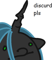 Size: 340x392 | Tagged: artist needed, safe, queen chrysalis, g4, gooby pls, meme, simple background, transparent background