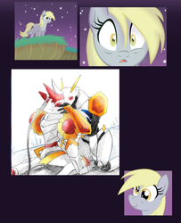 Size: 749x922 | Tagged: safe, derpy hooves, pegasus, pony, g4, digimon, dukemon, female, gallantmon, mare, omegamon, omnimon