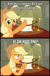 Size: 4200x6400 | Tagged: safe, artist:flizzick, applejack, earth pony, pony, g4, absurd resolution, caption, comic, dialogue, female, funetik aksent, if i had one, meme, parody, ribbon, solo, the fairly oddparents, trophy